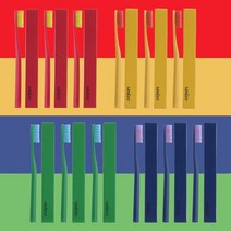 스마이즈 스마이즈 그래핀 칫솔 세트 12개입(4컬러X3), 단일옵션, 12개입