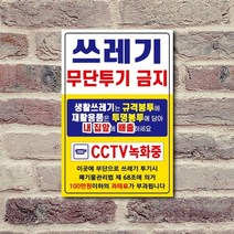 쓰레기불법 무단 투기 금지 안내 포맥스 재활용 분리수거 경고판 표지판, 3개, 쓰레기투기금지세로소형