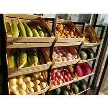 채소진열대 과일매대 디스플레이 마트 슈퍼 진열장 선반 랙 슈퍼마켓 베이커리 판매대 업소용, 단면 1040 x 350 x 1600mm