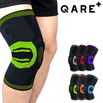 QARE 케어 무릎 보호대 02 아대 연골 슬개골 니슬리브 등산 축구 스쿼트 십자인대 헬스, 네온