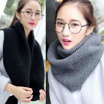 S1Y 보송보송한 여성 니트 목도리 코트 레이어드 데일리 LD33eaW