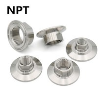 호스니플 멀티조인트 농수관 12 14 34 Npt 암나사 어댑터 위생 스테인레스 스틸 튜브 트라이 클램프 SS304 파이프 피팅 페룰 505mm 자작 나무, [02] 5 Pcs, [01] TC50.5MM, [05] 1