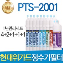 현대위가드 PTS-2001 고품질 정수기 필터 호환 전체세트, 선택02_1년관리세트(4+2+1+1+1=9개)