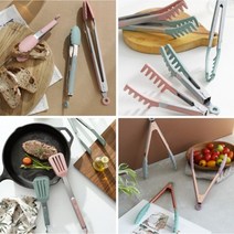 푸코 실리콘 빵집게걸이 파스타집게 그릴집개 21종, 4.푸코 로즈골드 실리콘집게, 그레이