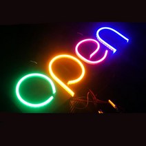 꽃가게 네온 LED 오픈 OPEN 영업중 조명 간판 식당 펍 문구 매장 미니