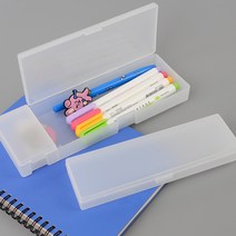 심플 무지 반투명 플라스틱 펜 케이스 필통, 소