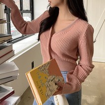 쉐얼유 여성 마리 크롭 니트 가디건
