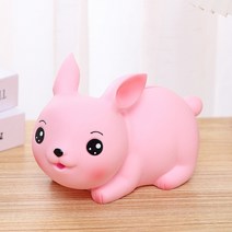 띠토끼저금통 크리에이티브 캐릭터 아기토끼저금통 낙상방지저금통회사 학교토끼해 선물, 미니핑크엎드린토끼(14*8*9cm), 하나