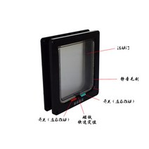 고양이안전문 대형견울타리 방묘창 다색 고양이 개 애완용 구멍 적합 목 철 플라스틱 강철 유리 테디 출입, XL호(두꺼움), 핑크