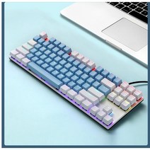 온포인트 ky400 기계식 키보드 87key / RGB 게임, White&Black, 텐키리스