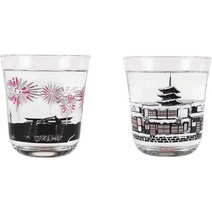 텀블러 물컵 코트라보 온도에서 색이 바뀌는 유리 360도 냉감 일본제 2개 세트 선물 화장품 상자 첨부 페어 여름겨울, 상세페이지 참조