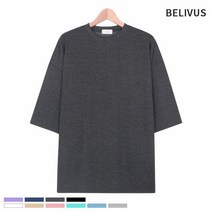 [빌리버스] 남성 반팔티 BMD105 남자 무지 오버핏 7부 면 티셔츠