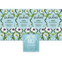 푸카 Pukka Relax 카모마일 생강 펜넬 릴렉스 허브차 20티백, 4팩, 4팩
