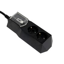 아이정 4000W 고용량 대용량 고전력 과부하차단 2구 블랙 멀티탭, 1개, 1.5m