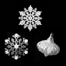 크리스마스 트리 장식품 눈꽃소품, 흰색눈꽃