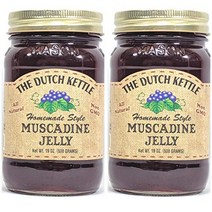 The Dutch Kettle Amish Homemade Style Muscadine Jelly 2 - 19 Oz Reusable Jars All Natural Non-GMO No, 1, 56.699g