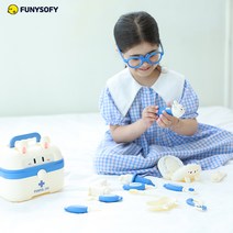 퍼니소피 토끼 치과 병원놀이 13종 아기 유아 어린이 2세 3세 4세 5세 6세 여아 남아 치과의사 역할놀이 장난감, 블루