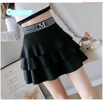Ogfaour 여성 썸머신상 고무줄 밴딩 캉캉 프릴 미니 스커트 치마 A23030217