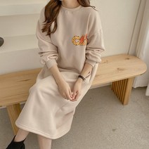 빨강몽키 여성 맨투맨 롱 원피스 박시원피스 겨울 기모원피스 44-99