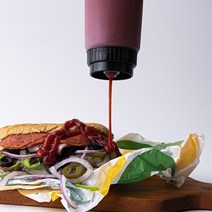 소스통 샌드위치 드레싱 케찹 마요네즈 거꾸로 붕어빵 팬케익 반죽통 흘림방지 깔끔 절약 오일 굵은 소스, 350ml(12oz)