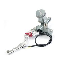 자동차쇼바 조수석 쇽업쇼바 브레이크호스 유압 자동차 호스 AdelinPX2 마스터 실린더 브레이크 유니버설 22mm 혼다 야마하 가와사키 스즈키 오일 튜브 클러치 모토 도트 리저버, Grey Left