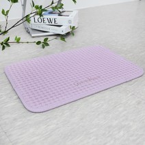 워셔블 욕실 주방 빨아쓰는 순면 퓨어 발매트 논슬립 매트, 퍼플