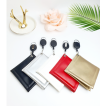 [뽀찌버디나비] 노캐디골프장 필수 스포츠 가죽 방수 골프 릴타올 5색 골프공타올, 골드