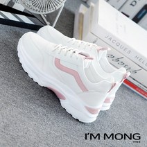 아이엠몽 여성 사계절 파스텔 컬러 귀여운 여성스러운 스포티룩 학생신발 핑크 스카이블루 하늘색 캐주얼 코디 캠퍼스룩 스타일리쉬 트렌디한 어글리슈즈 하이탑 스니커즈 패션 운동화 BB231JDH