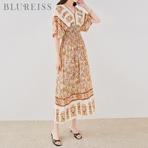 블루레이스 블루레이스 V넥에스닉패턴롱원피스_B3M1OP3911