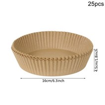 음식물처리기 2550pcs 에어 프라이어 양피지 라이너 비 스틱 일회용 종이 트레이 바베큐 플레이트 식품 오븐 주방 라운드 베이킹 페이퍼, 25pcs 브라운