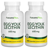 네이처스 플러스 난유캡슐 난황 레시틴 NaturesPlus Egg Yolk Lecithin 600 mg 180 캡슐 2팩 총 360캡슐, 4개, 180정