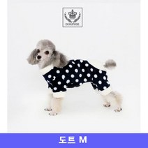 도그포즈 강아지옷 물방개 올인원 화이트 앤 블랙 M
