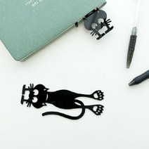 (이거찜) 검은 고양이 책갈피 북마크 북클립, 블랙