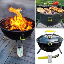 드림레저 2 in 1 캠핑 불멍 화로대 독일 명품 바베큐그릴 랜드만 피콜리노 블랙