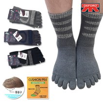 옥스포드 남성용 스포츠 등산 긴 장목 면 발가락양말 1족 무좀 발냄새 기능성 두꺼운 통풍 삭스 OF1901