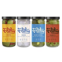 Filthy Food Martini Bundle - Blue Cheese Pimento Onion Pepper - Premium Martini Garnish - Made in, 1