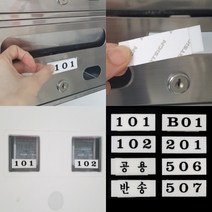 파샵 우편함 호실판 B01 레터링스티커 층별안내표지판, 반송