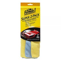 Formula 1 슈퍼 차량용 극세사 타월 2팩 - 자동차용 슈퍼 흡수성 극세사 클리닝 천 - 청소 및 광택 자동차 극세사 타월 세트 - 줄무늬 없는 자동차 청소 용품 (30.5, 2 Pack 12 X 16