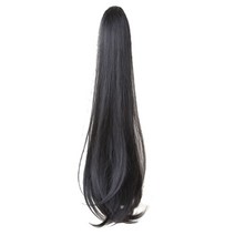 [뿌이뿌이가발] 여성 포니테일 고열사 붙임머리 피스 부분가발 집게형 묶음머리 50CM, 자연블랙