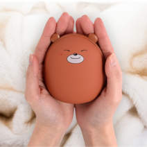 3600mAh 야외 여행 캠핑 휴대 용 USB 전기 충전식 멀티 양면 겨 겨울 귀여운 이쁜 곰돌이 여자친구 여친 선물 무선 오래가는 손난로 핫팩 보조 밧데리 배터리, 핑크, SS-3600