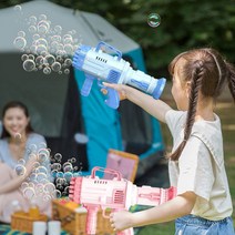 32구 바주카 게틀링 버블건 비눗방울 장난감 선물, 핑크