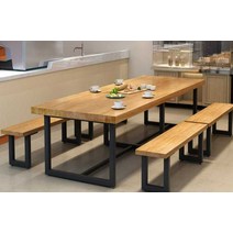 8인용 식탁 상업용 단체 식당 급식실 연결 의자, 220x90x75 판 두께 4.5CM