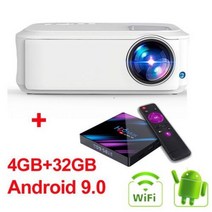 [해외] WZATCO T59 4K 프로젝터 풀 HD 네이티브 1080P 안드로이드 10.0 WIFI 스마트 홈 시네마 비디오 LED PROYECTORHDMI 영화 비머, T59 add OS 32g W