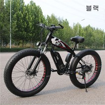 완조립배송26인치27단전기펫바이크 배터리 탈부착 D-988, 블랙