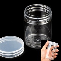 납작 보관용기 시리얼통 원형통 플라스틱원통 견과류통, 7cm - 200ml