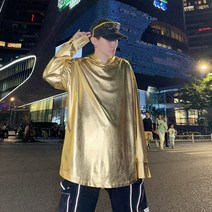주니어긴팔티셔츠 성탄 설날 파티 공연복 무대 룩 힙합 실버 후드 롱슬리브티 맨투맨 002 P65 4996576334