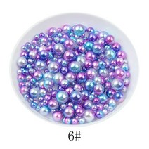 네잎클로버 비즈 키링 재료 동대문 레진무지개 색상 원형 모조 ABS 진주 구멍 없는 구슬 보석 DIY 공예 스, 06 Color 6_05 Mix size 200Pcs