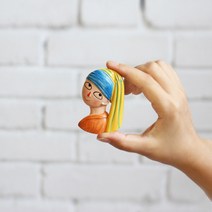 [짱카몰] 코믹 명화 냉장고자석 마그넷 홈데코 장식소품 엽기, D. 진주귀걸이를한소녀 (베르메르)