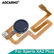 Aocarmo 소니 Xperia XA2 플러스 XA2P H3413 H4413 H4493 지문 센서 버튼 터치 ID 전원 켜기/끄기 스위치 리본 플렉스 케이블, Silver
