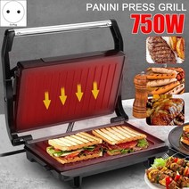이국주 빵만드는 제빵기 기계 식빵제조기 HAEGER 750W Household Mini Steak Machine Hamburger Fried Egg Electric Sandwich, [01] Black